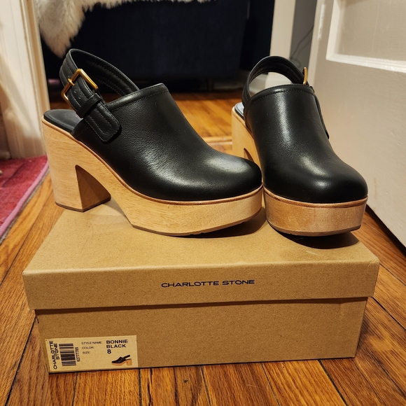Charlotte Stone Shoes - Charlotte Stone Bonnie Clogs in Black (Size 8)